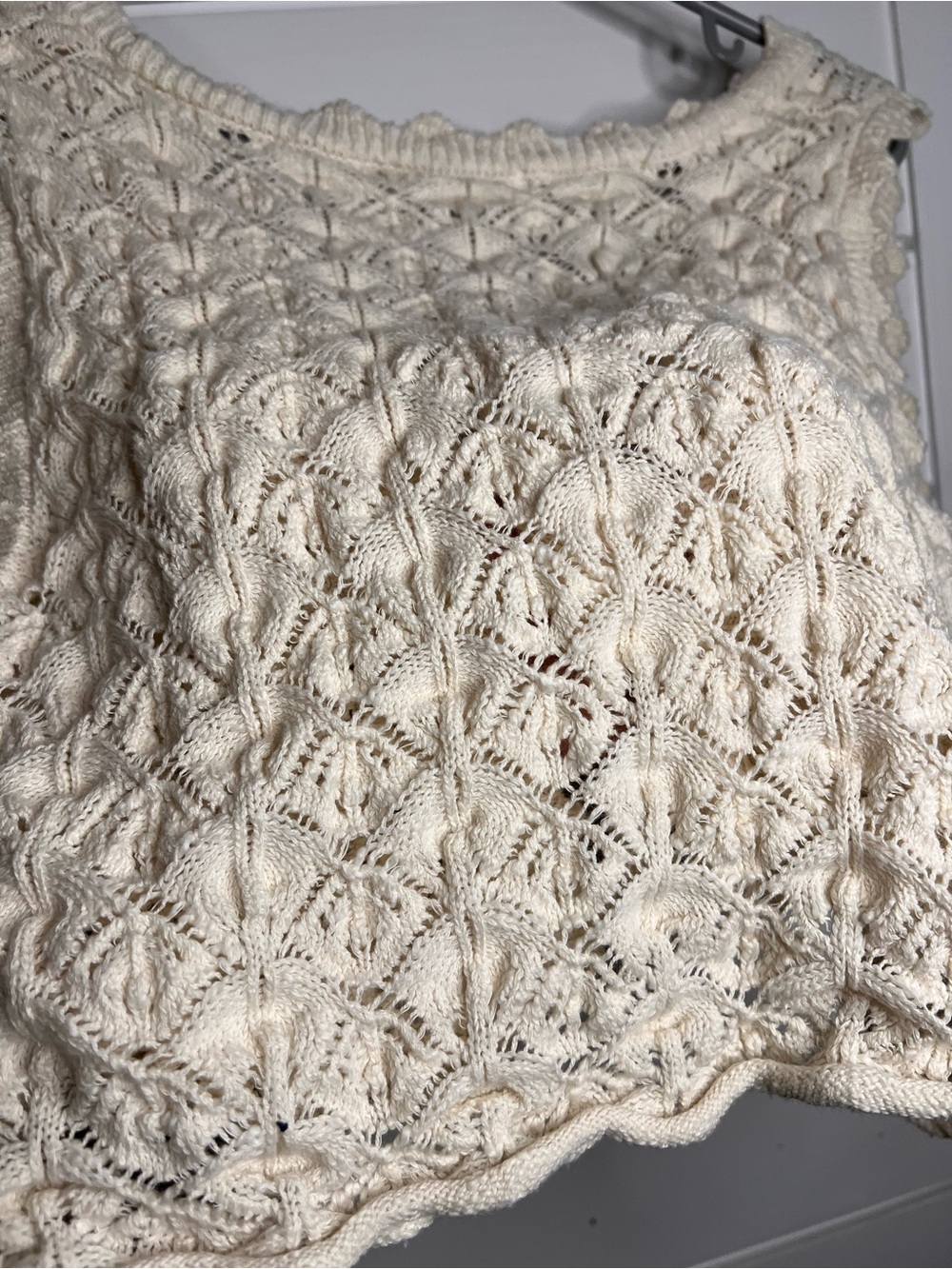 Altar'd State Cream Crochet Tie-Front V-Neck Sweater Vest - Picture 5 of 5